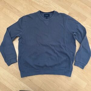 Faconnable Blue Crew Neck Sweatshirt with Ribbed Cuffs